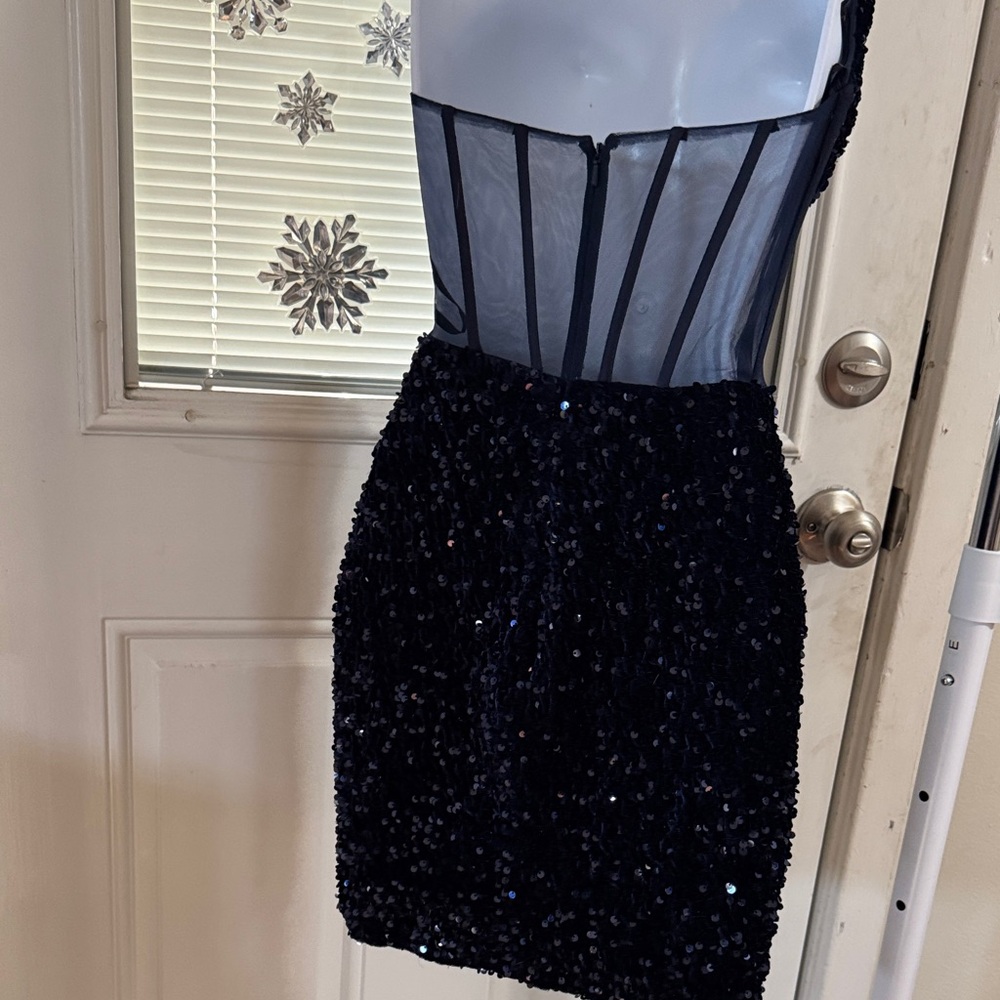 Alyce Paris Strapless Black Sequin Dress - Picture 2 of 4